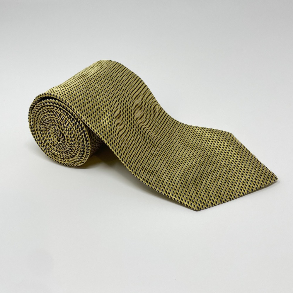 Nautica Gold Geometric Silk Tie Necktie